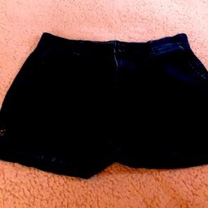 Dark wash denim shorts